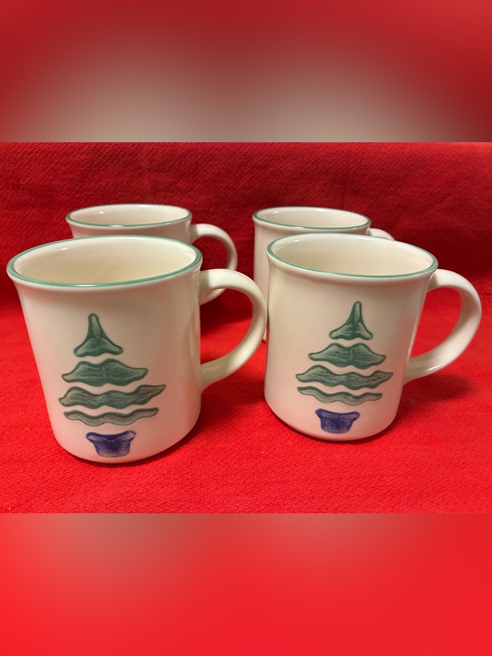 Pfaltzgraff Nordic Christmas Set of 4 Tree Mugs